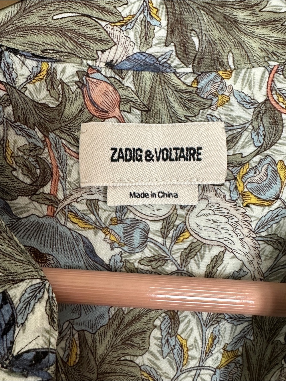 Zadig & Voltaire Twina Soft British Flowers Tunic Shirt Size - Picture 6 of 8